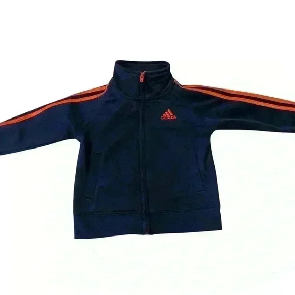 Baby Adidas Navy Blue and Orange Track Jacket. Zip up - Picture 2 of 4